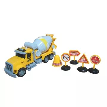 Betoneira de brinquedo com sinais de trânsito - 22 cm - .Imagem