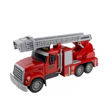 Játék tűzoltó autó KRESZ táblákkal - 22 cm - . kép