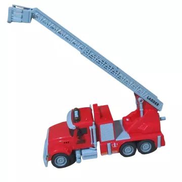 Játék tűzoltó autó KRESZ táblákkal - 22 cm - . kép