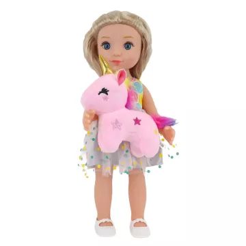 Păpușă mini cu unicorn de pluș – Bonnie, 29 cm - .foto