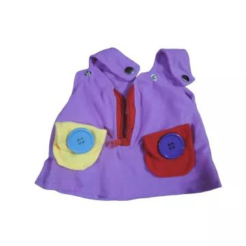 Bambola di stoffa educativa (lacci, zip, bottoni) - 50 cm - .immagine