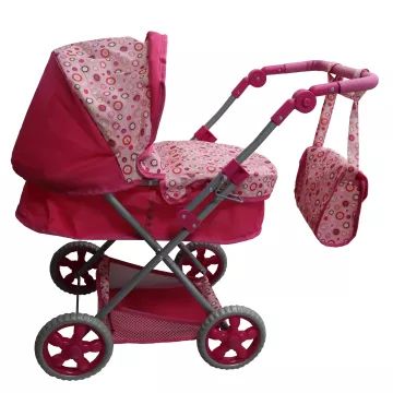 Metalowy wózek dla lalek z metalowym stelażem i dodatkami – 72 cm - .zdjęcie 