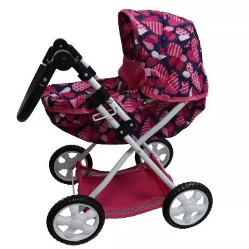 Metalowy wózek dla lalek z metalowym stelażem – 65 cm - .zdjęcie 