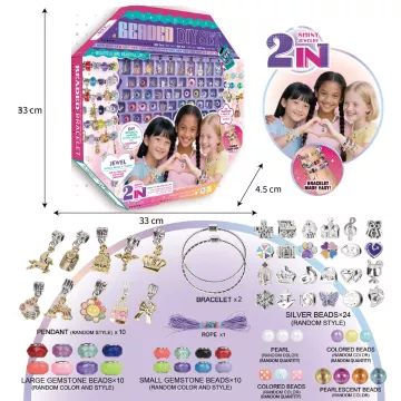 Faça você mesmo! Kit 2 em 1 para fazer pulseiras com charms - .Imagem