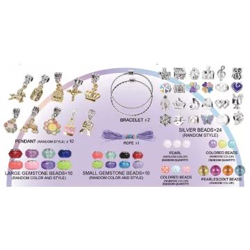 Lav selv! 2-i-1 armbåndssæt med charms - .billede
