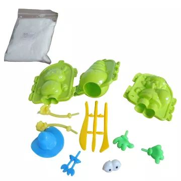 DIY sneeuwpop-maakset van sneeuwklei - 14-delig - .afbeelding