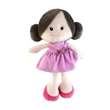 Plysdukke i lilla kjole – 30 cm - .billede