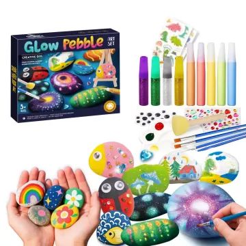 Set creativo para pintar piedras que brillan en la oscuridad - .imagen