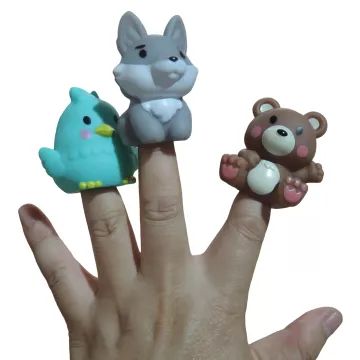 Ensemble de marionnettes à doigt animaux – lot de 5, en plastique - .image
