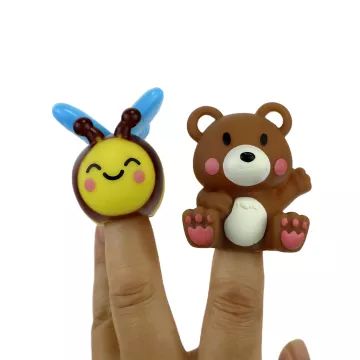 Ensemble de marionnettes à doigt animaux – lot de 5, en plastique - .image