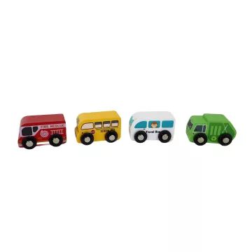Petites voitures en bois – set de 4 pièces - .image
