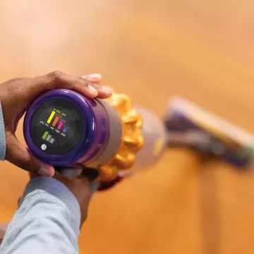 Aspirator vertical fără fir Dyson cu putere reală de aspirare - mov-portocaliu - .foto