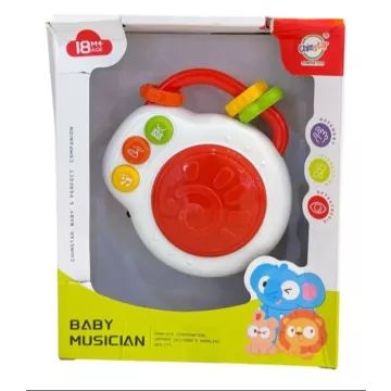 Mini tambor musical e luminoso para bebês, disponível em dois modelos - .Imagem