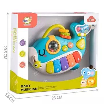 Muzikale en lichtgevende dolfijnpiano voor baby’s – 22 cm - .afbeelding