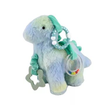 Glazbena plišana dinosaurus igračka za bebe s grickalicom i zvečke - .slika