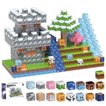 Blocos de Construção Magnéticos – neve, conjunto com 100 peças - .Imagem