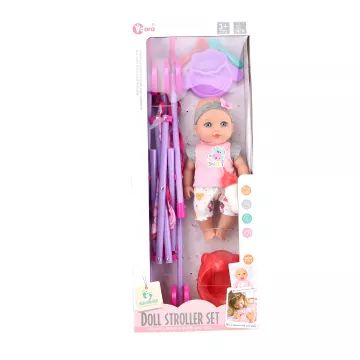 Zvučna lutka s kolicima – 30 cm - .slika