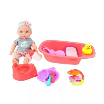 Babypop met geluid en badkuip - 30 cm - .afbeelding