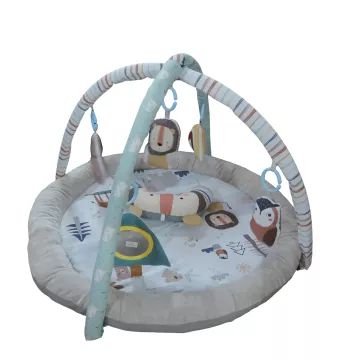 Legetæppe med bamse og kant – 88 x 88 cm - .billede