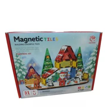 Magnetické stavebné dieliky – Vianoce, 31-dielna sada - .Obrázok
