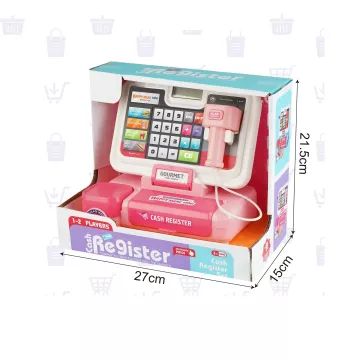 Caixa registradora de brinquedo com visor e som - rosa - .Imagem