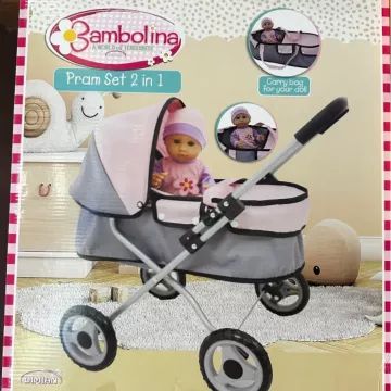 Bambolina: set de joacă 2 în 1 cu cărucior pentru păpușă - .foto