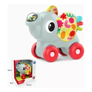 Skubbebar babylegetøj med lille elefant – 13 cm - .billede
