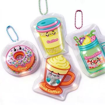 Puffy Pouches: Sada puffy príveskov – kaviareň - .Obrázok