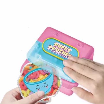 Puffy Pouches: Sada designových nafouklých přívěsků – snídaně - .obrázek