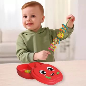 Baby Clementoni: joc de șnuruire în cutie de depozitare în formă de măr - .foto