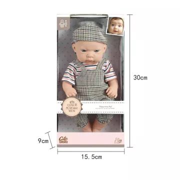 Cute Babies: Játékbaba kockás nadrágban - fiú, 28 cm - . kép