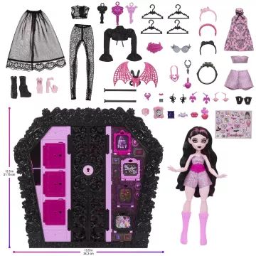 Monster High: Rémtrendi Öltöző Draculaura babával - . kép