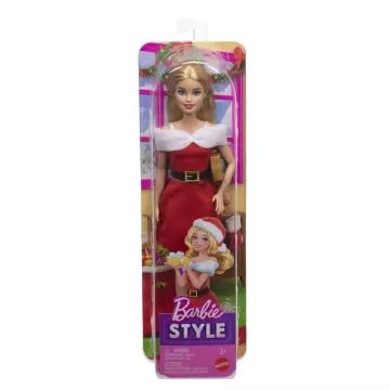 Barbie: Fashionista prijateljice, modna lutka v obleki, navdihnjeni po Božičku - .slika