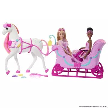 Barbie: Luskáčik – Sánkarská súprava so snežným kočom a koňom - .Obrázok