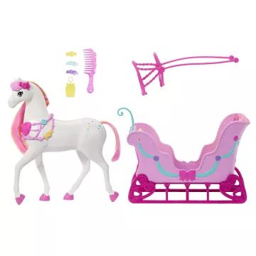Barbie: Spărgătorul de Nuci - Set cu Sanie de Iarnă și Cal - .foto