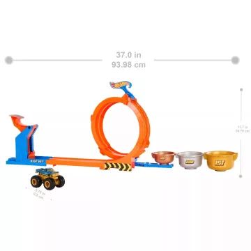 HOT WHEELS MONSTER TRUCKS BIGFOOT SET CU PISTĂ LOOP AMBALAJ DETERIORAT - .foto