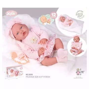 Păpușă moale interactivă – 42 cm, cu 12 sunete – AMBALAJ DETERIORAT - .foto