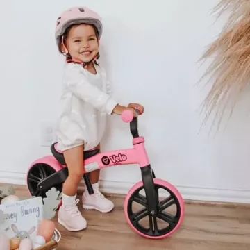 Y-VELO: Bicicletă de echilibru junior – roz – AMBALAJ DETERIORAT - .foto