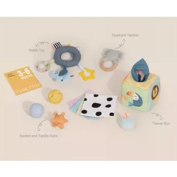 Tooky Toy: Plüss bébijátékok készletben 4-6 hónap - . kép