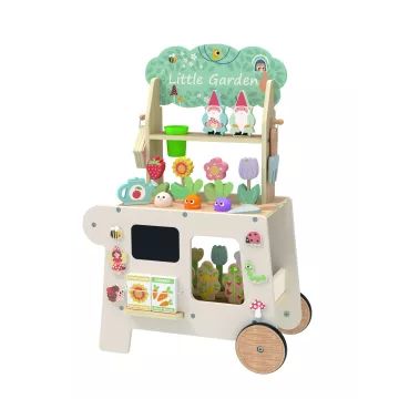 Tooky Toy: Tolható kerti kiskocsi fából - . kép