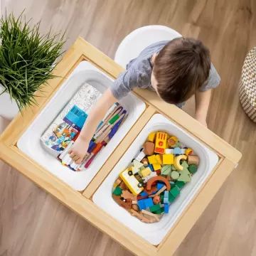 Tooky Toy: Daudzfunkcionāls koka sensorais galds bērniem - .attēls