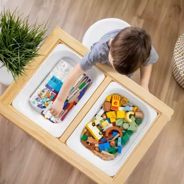 Tooky Toy: Măsuță senzorială multifuncțională din lemn - .foto