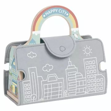 Tooky Toy: Orășel din lemn cu drumuri și vehicule - .foto