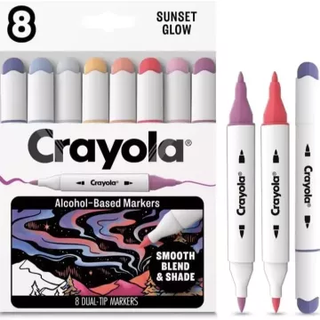 Crayola: Markere pentru artă - Set de carioci în culorile apusului, 8 buc. - .foto