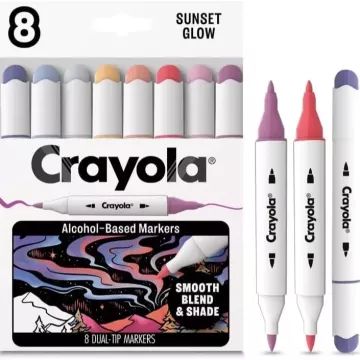Crayola: Markere pentru artă - Set de carioci în culorile apusului, 8 buc. - .foto