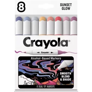 Crayola: Markere pentru artă - Set de carioci în culorile apusului, 8 buc. - .foto