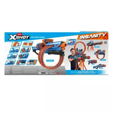 Lansator cu bureți ZURU X-Shot Insanity Mad Mega Barrel, tambur uriaș, 72 proiectile, nr. 1 - .foto