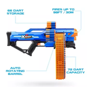 Lansator cu bureți ZURU X-Shot Insanity Mad Mega Barrel, tambur uriaș, 72 proiectile, nr. 1 - .foto