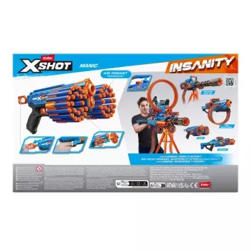 ZURU X-Shot Insanity: pistol cu bureți Manic, 24 proiectile – Seria 1 - .foto