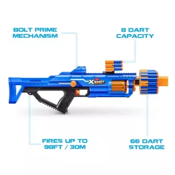 ZURU X-Shot Insanity: Berzerko, pistol cu tambur de 8 focuri, cu bureți, 48 proiectile - Nr. 1 - .foto